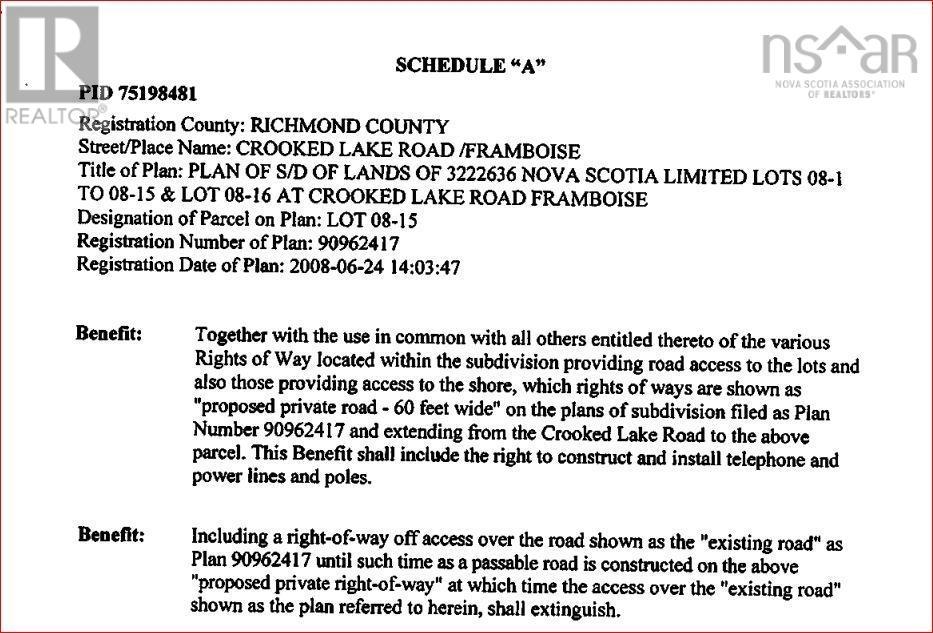 Lot 08-15 Crooked Lake Road, Framboise, Nova Scotia  B2J 1C4 - Photo 17 - 202421768